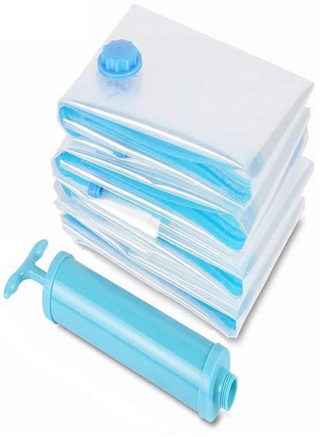 Corslet أكياس تخزين الملابس القابلة لإعادة الاستخدام والمزودة بسحاب محكم الإغلاق مع مضخة يدوية للسفر (عبوة من 5 قطع) 2 صغير (40 سم × 60 سم)، 2 متوسط (50 سم × 70 سم)، 1 كبير (60 سم × 80 سم) - Image 1